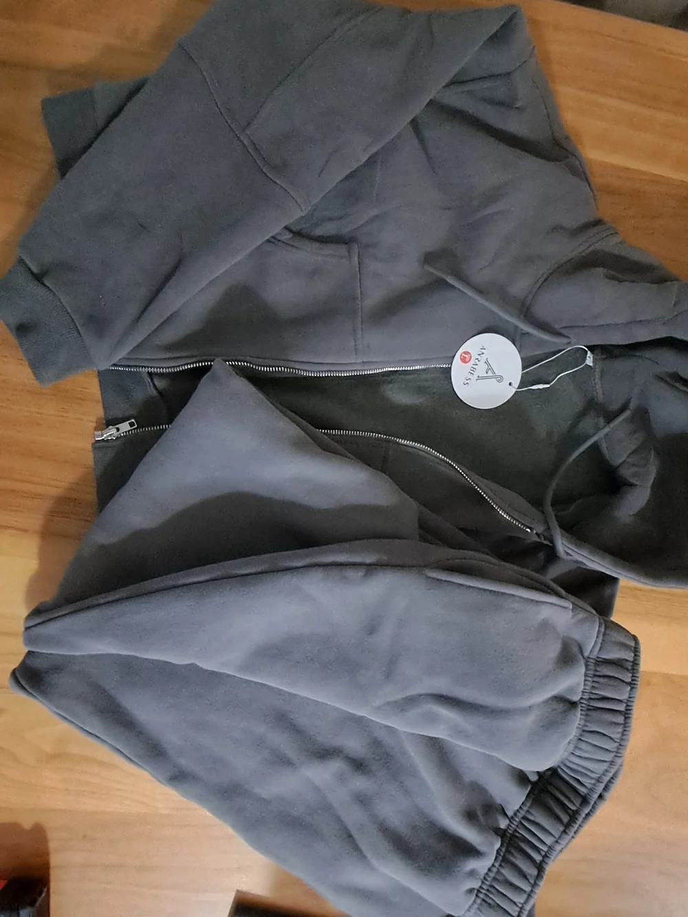 Wide Leg Drawstring Sweatpants - Gray - Picture 4 of 14